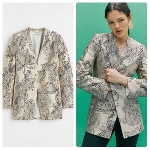 H&M Jacquard Print Blazer Jacket Blogger Fave